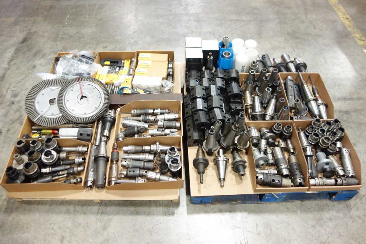 2 PALLETS OF ASSORTED METALWORKING TOOLS AND SURPLUS - MACHINING ACCESSORIES & TOOLING