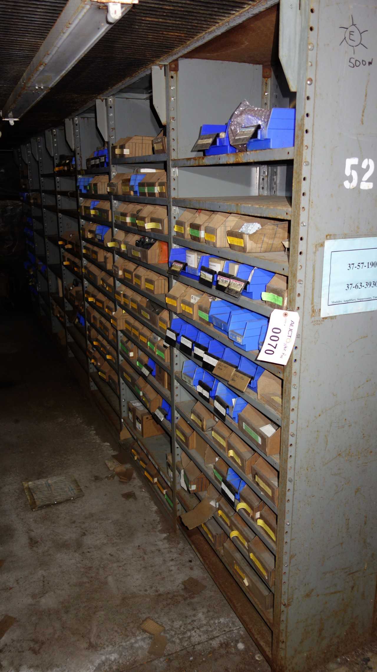 CONTENTS OF 7 SECTIONS OF SHELVING, ELECTRICAL MRO - ELECTRICAL COMPONENTS