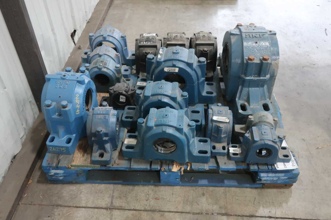 PALLET OF ASSORTED SKF SPLITCASE PILLOW BLOCK BEARING HOUSINGS - BEARINGS