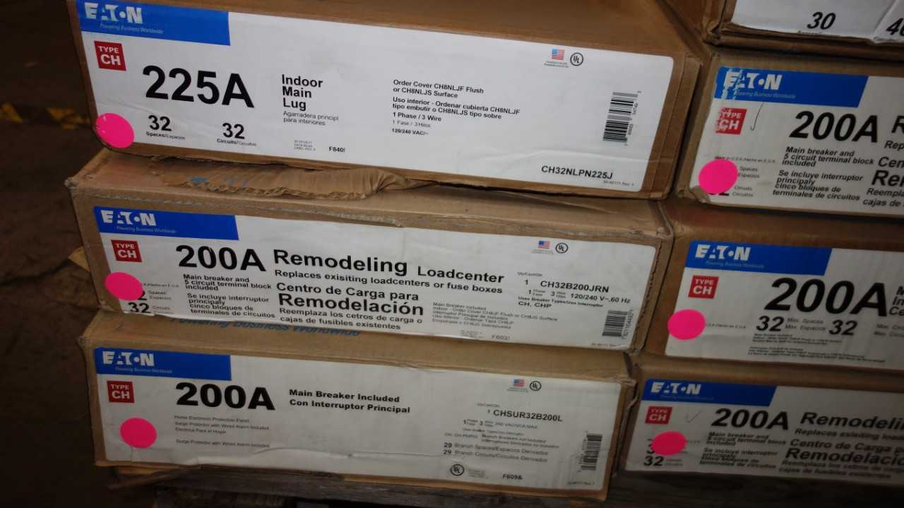1 PALLET OF ASSORTED EATON CH 200A, 225A MAIN BREAKER PANELS - CIRCUIT BREAKERS