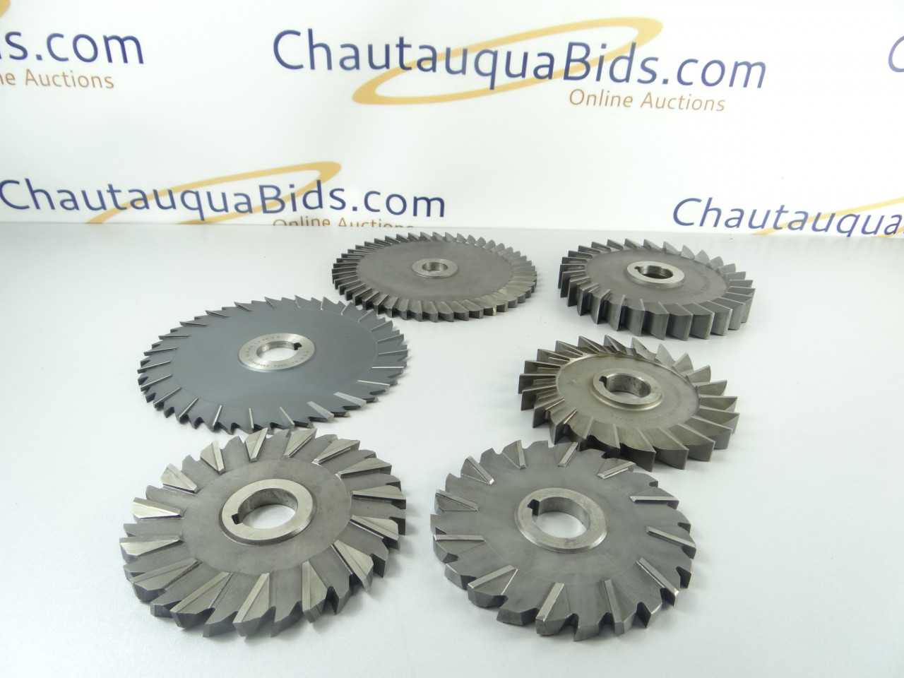 Lot of 6 HSS Staggered Straight Tooth Milling Cutters - MACHINING ACCESSORIES & TOOLING