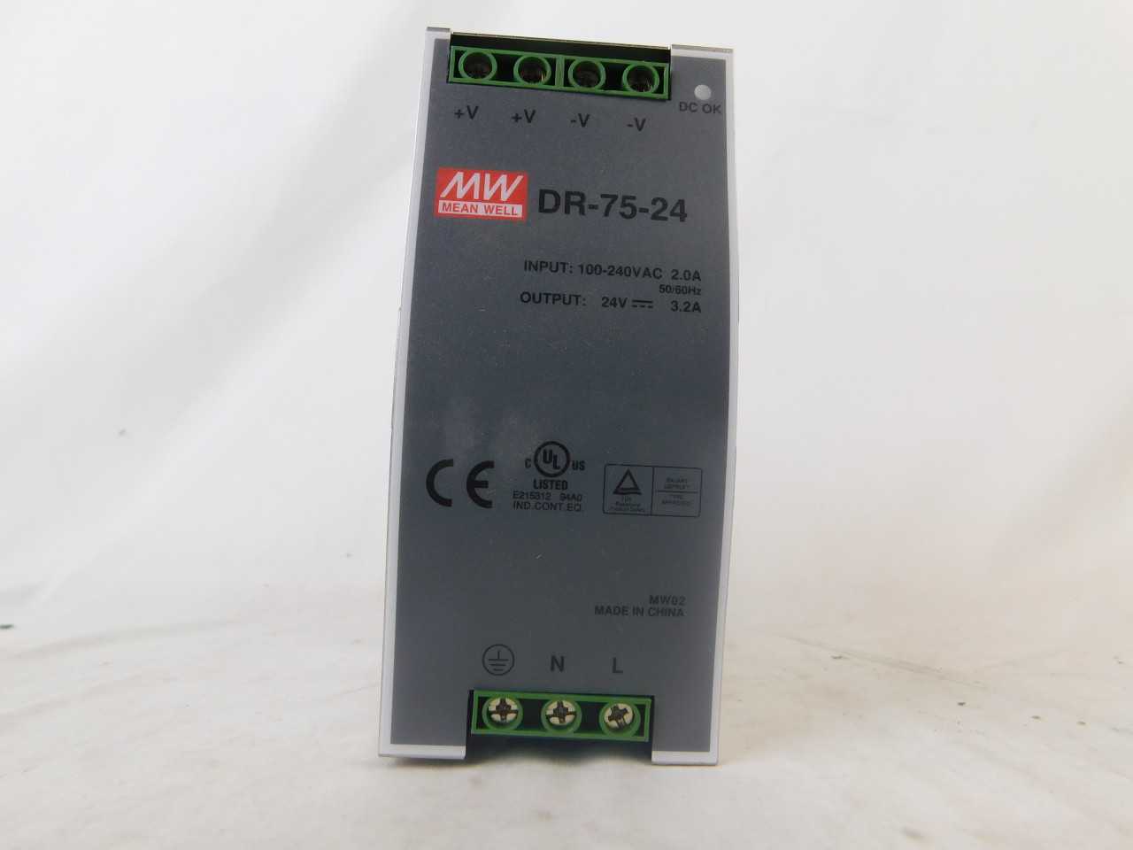 Lot of Qty 36x Mean Well DR-75-24 Power Supply 3.2A 100-240VAC 50/60Hz - ELECTRICAL COMPONENTS