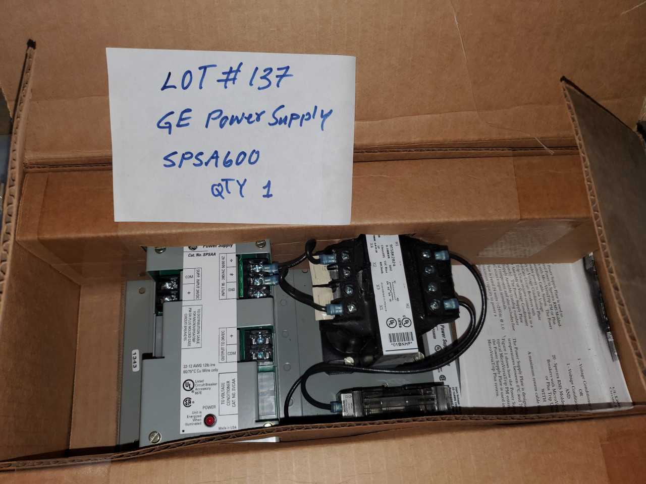 GE POWER SUPPLY SPSA600 QTY. 1 - AUTOMATION & CONTROLS