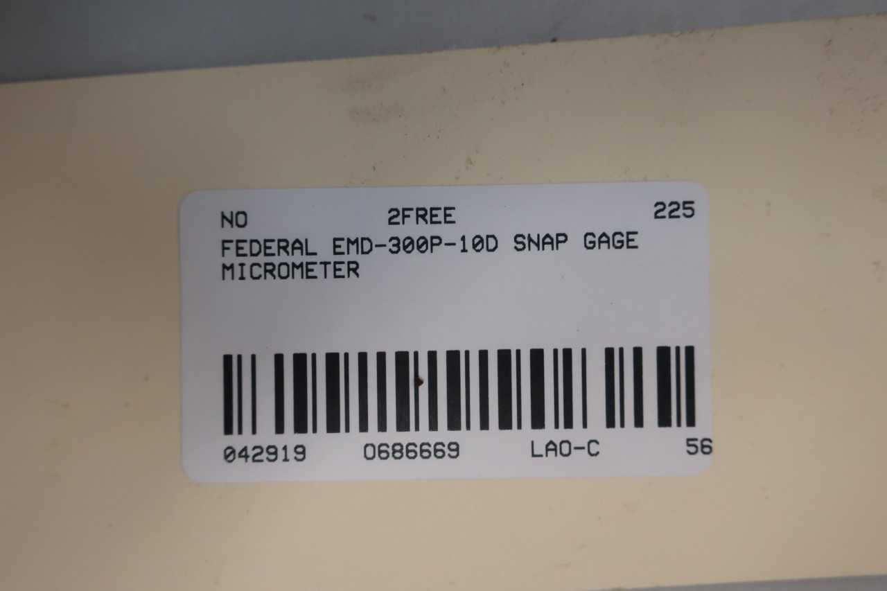 FEDERAL EMD-300P-10D SNAP GAGE MICROMETER - ELECTRIC POWER TOOLS