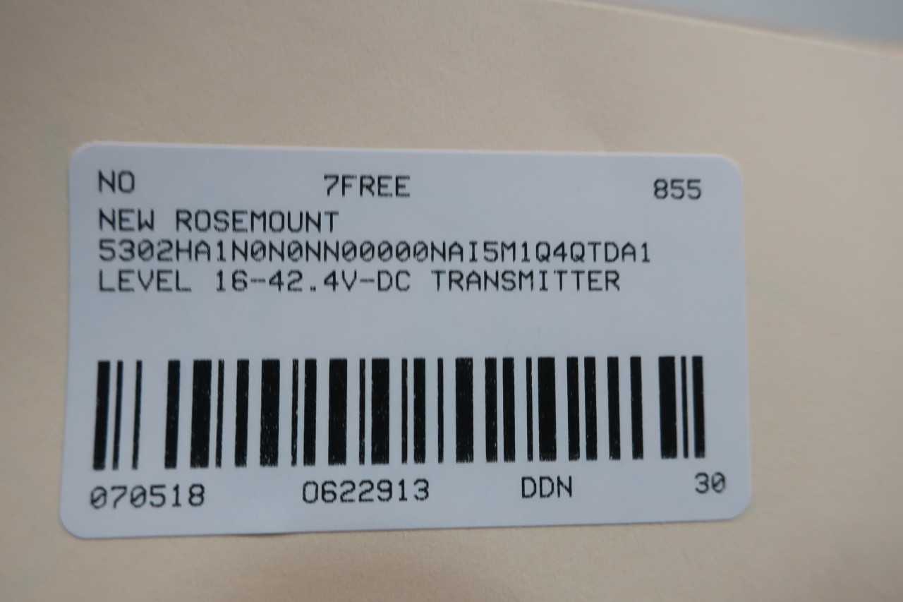 ROSEMOUNT 5302HA1 LEVEL TRANSMITTER - INSTRUMENTATION