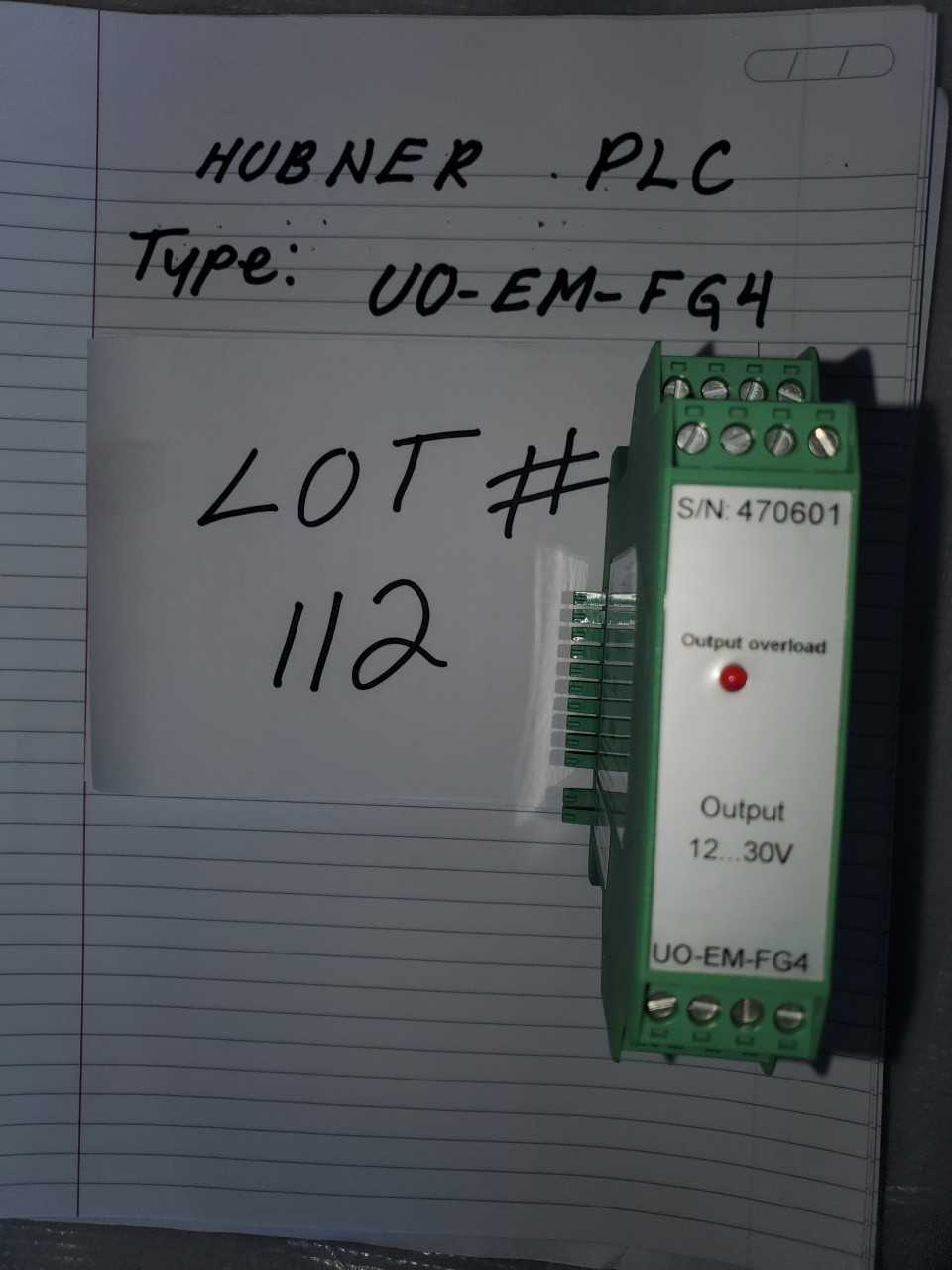HUBNER PLC TYPE UO-EM-FG4 - AUTOMATION & CONTROLS