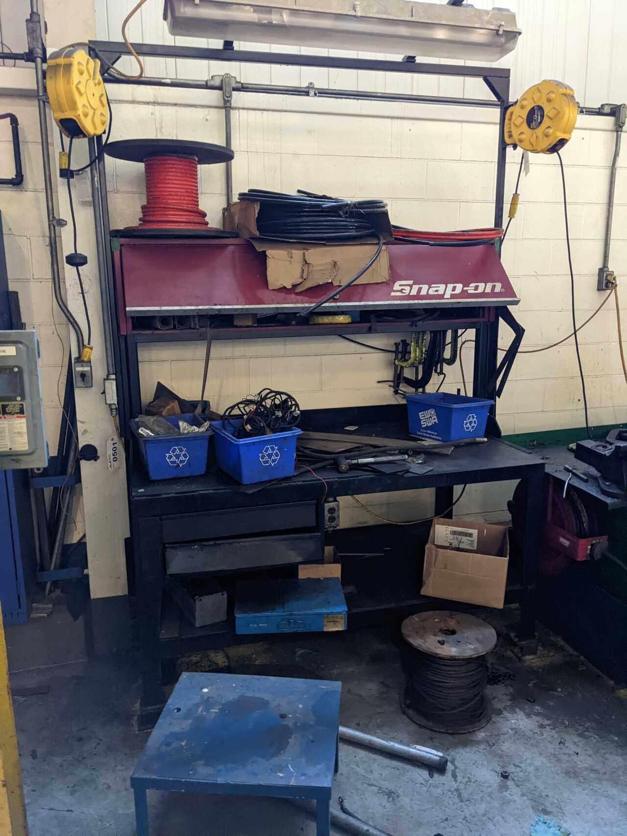 INDUSTRIAL STEEL DESK WITH CONTENTS - PLANT & FACILITY