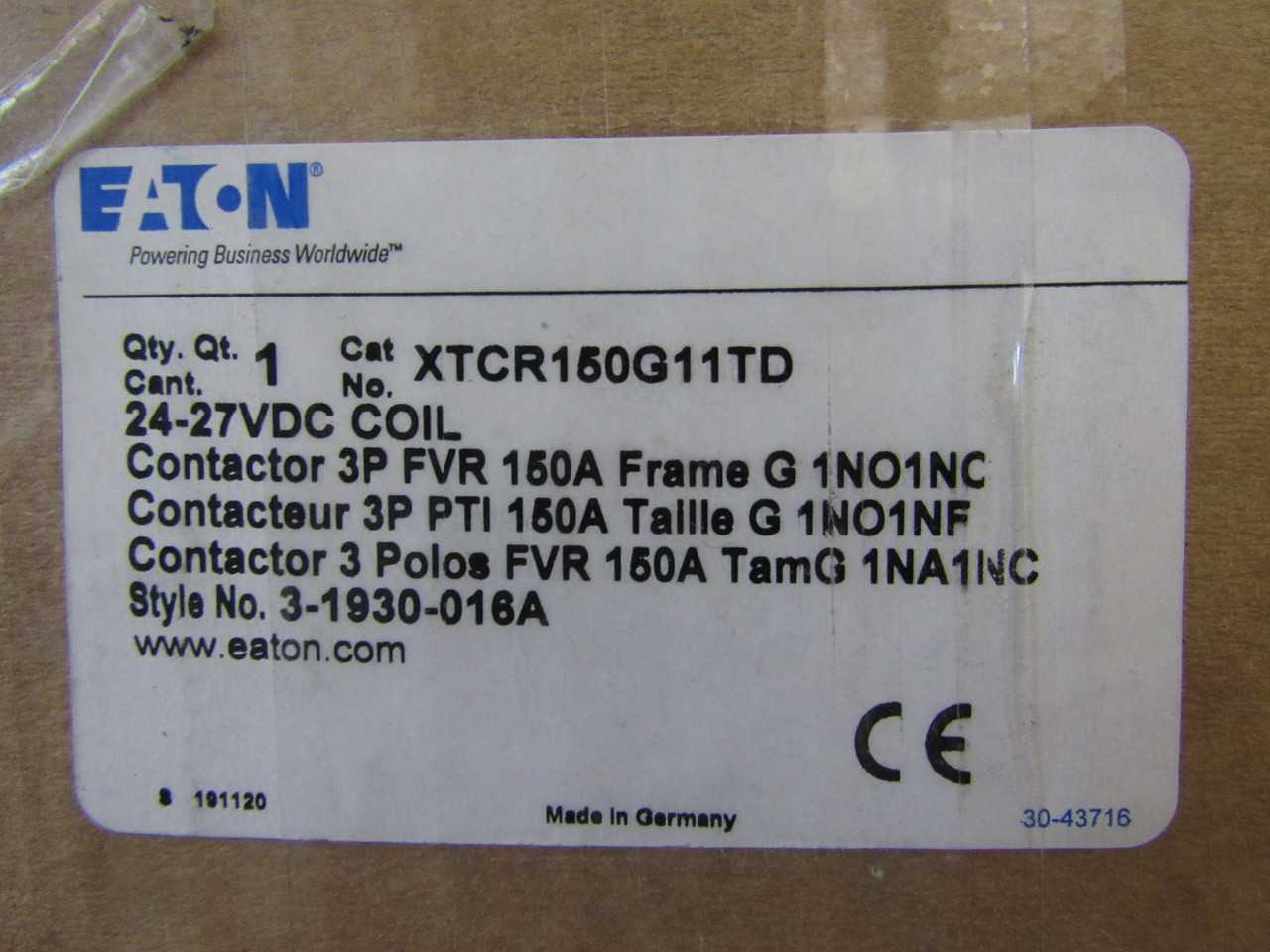 Quantity of 3x XTCR150G11TD Contactors - CONTACTORS