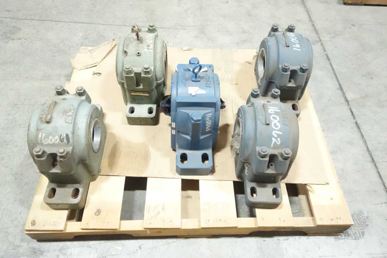 LOT OF 5 ASSORTED PILLOW BLOCK BEARING HOUSINGS - BEARINGS