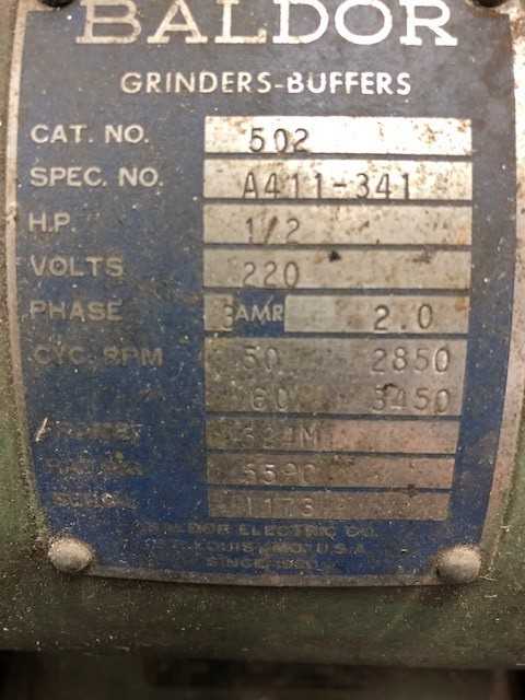 Baldor Grinder-Buffer - GRINDING MACHINES