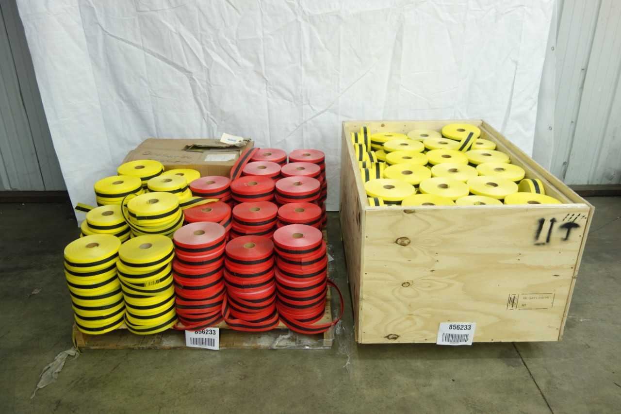 LOT OF WOVEN BARRICADE TAPE - MATERIAL HANDLING
