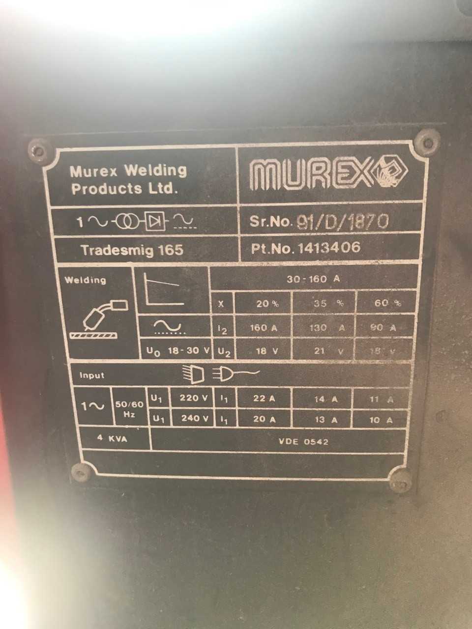 Murex Tradesmig 165 - INDUSTRIAL PARTS