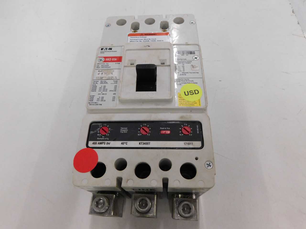 Lot of Quantity 1x HKD3400 MCCB/Molded Case Circuit Breaker - CIRCUIT BREAKERS