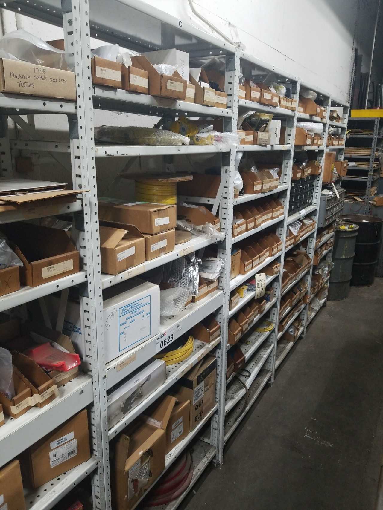 CONTENTS OF 2 SHELVES , MOTOR DRIVE, STROBE, UPS - MISCELLANEOUS