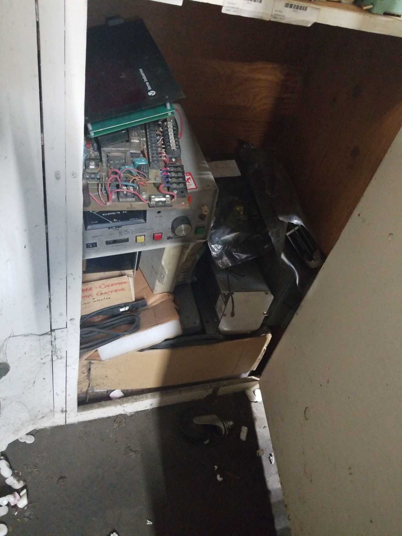 WOODEN STORAGE CABINET CONTENTS , NO CABINET INCLUBED - MISCELLANEOUS
