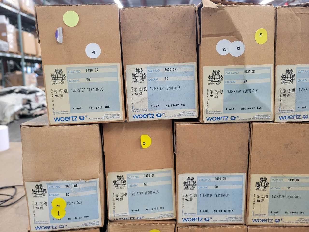 [Woertz - 17 Boxes + 2 Bags] "3430" Two-Step Terminals + "3610" End Barriers - MATERIAL HANDLING