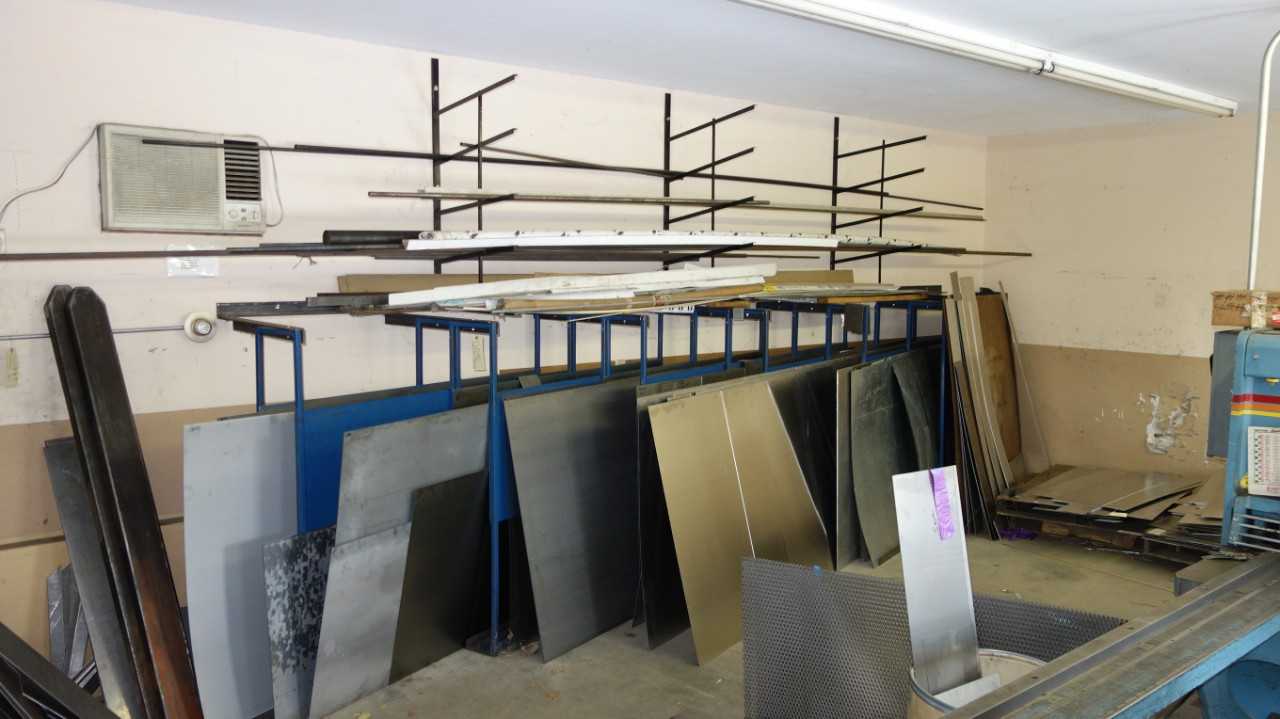 CONTENTS OF RACKING, ASSORTED STAINLESS SHEET METAL, STEEL RODS (ONLY METAL IN RACKS, NOT ON FLOOR) - TUBE LASER CUTTERS