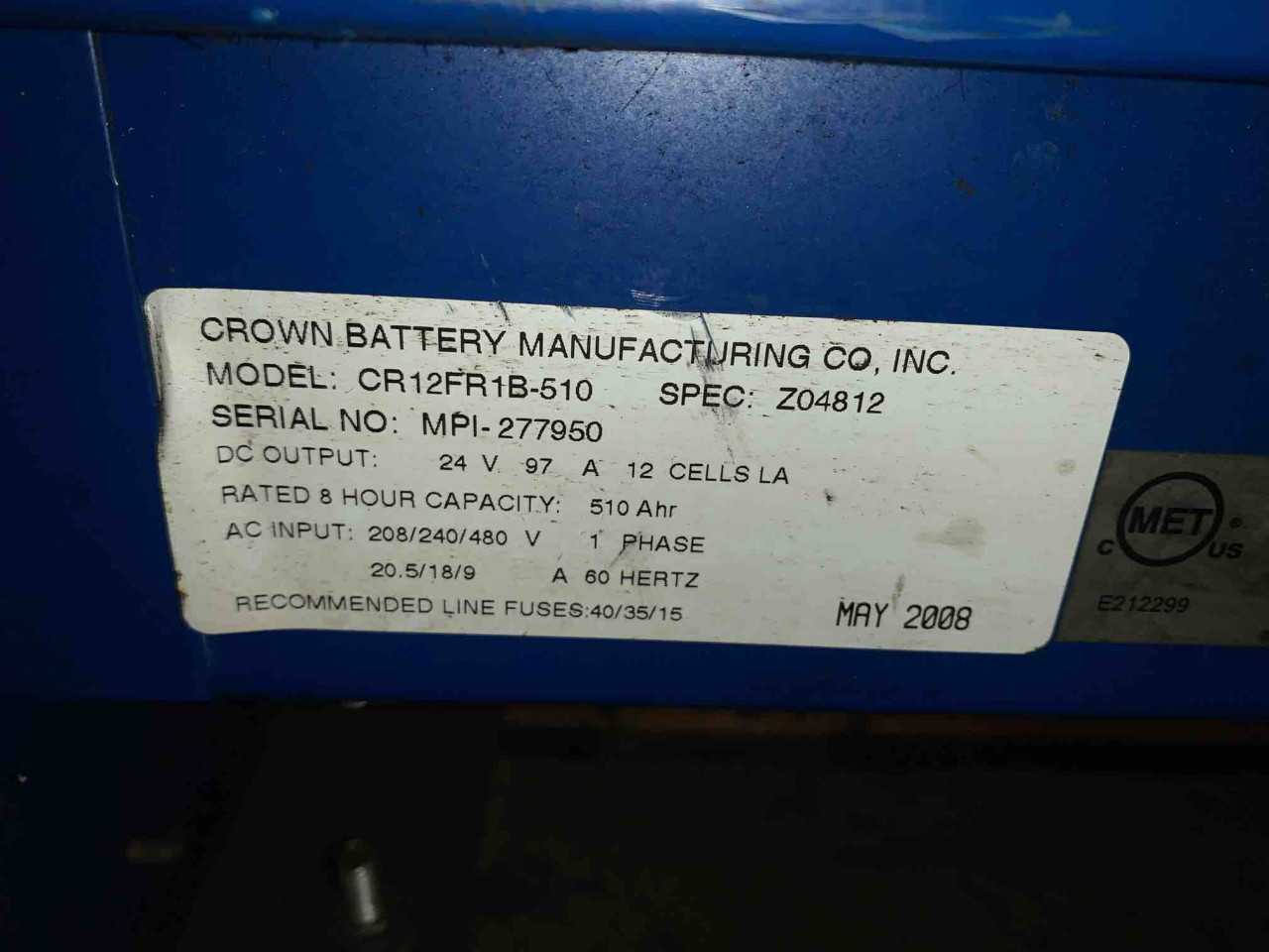 Crown CR12FR1B-510 Power House Charger - INDUSTRIAL PARTS