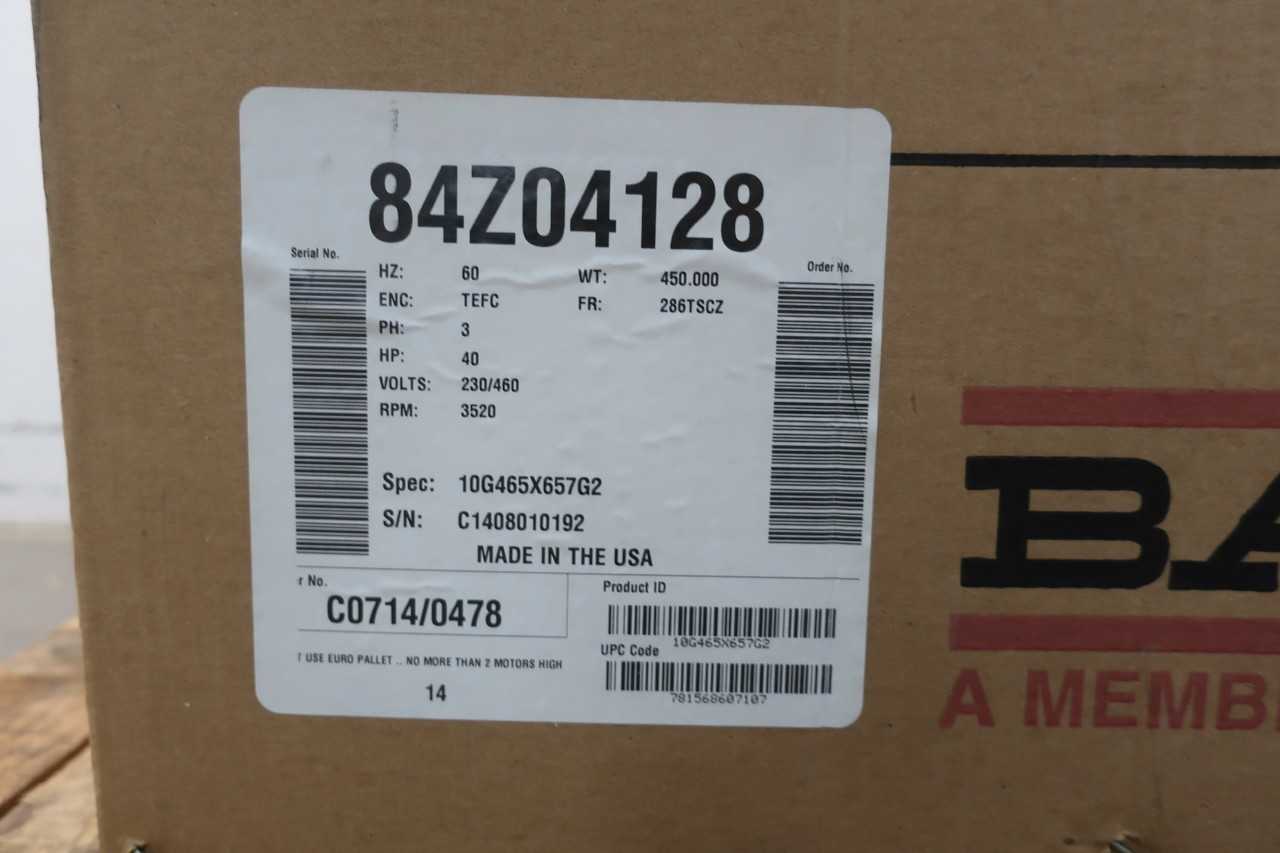 BALDOR 84Z04128 MOTOR 286TSCZ 3PH 40HP 460V-AC - ELECTRIC MOTORS