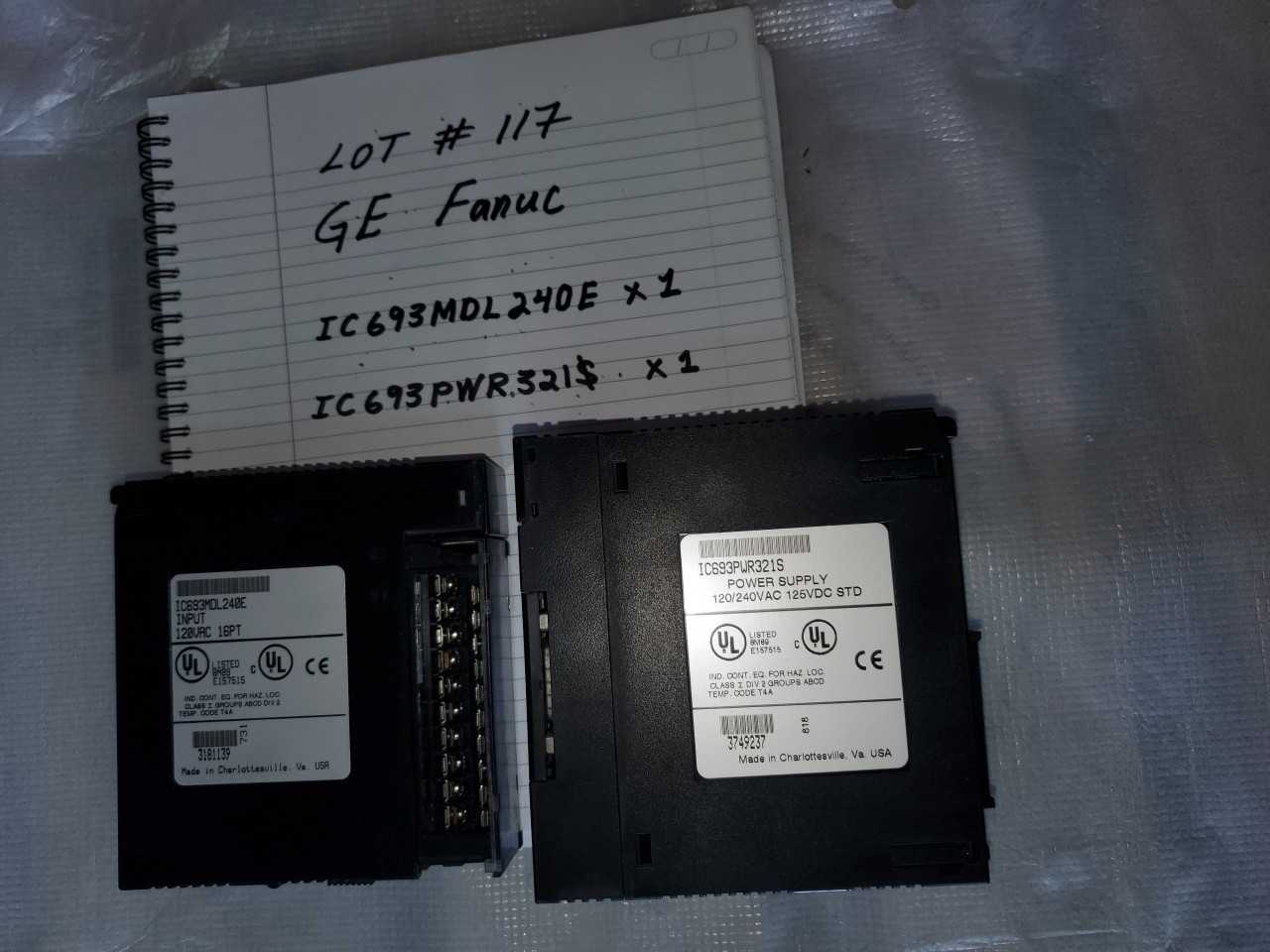 GE Fanuc PLC - IC693MDL240E QTY. 1 - IC693PWR321S QTY 1 - AUTOMATION & CONTROLS