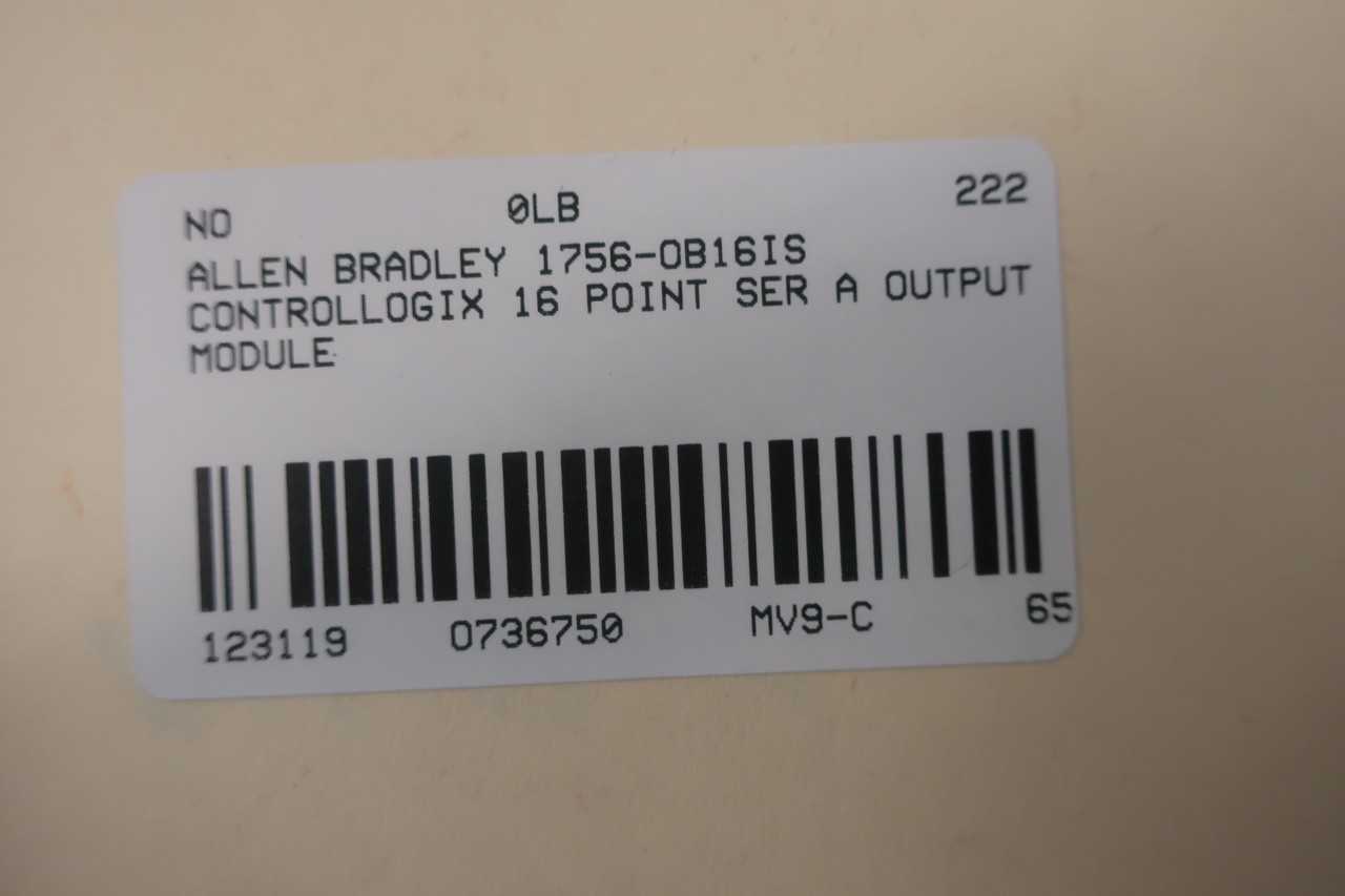ALLEN BRADLEY 1756-OB16IS CONTROLLOGIX 16 POINT OUTPUT MODULE - AUTOMATION & CONTROLS