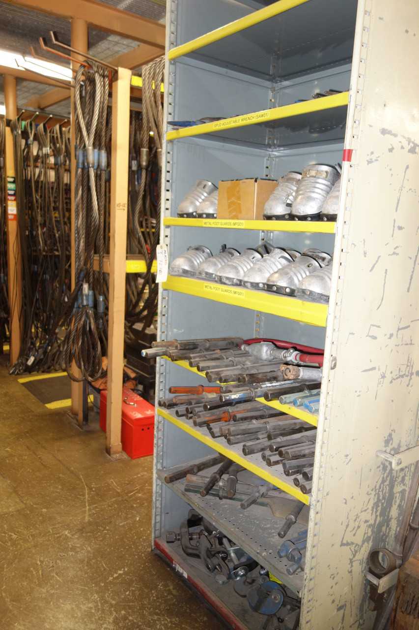 Contents of 5x sections shelving - rubber boots size 6 to 14 - SHELVING