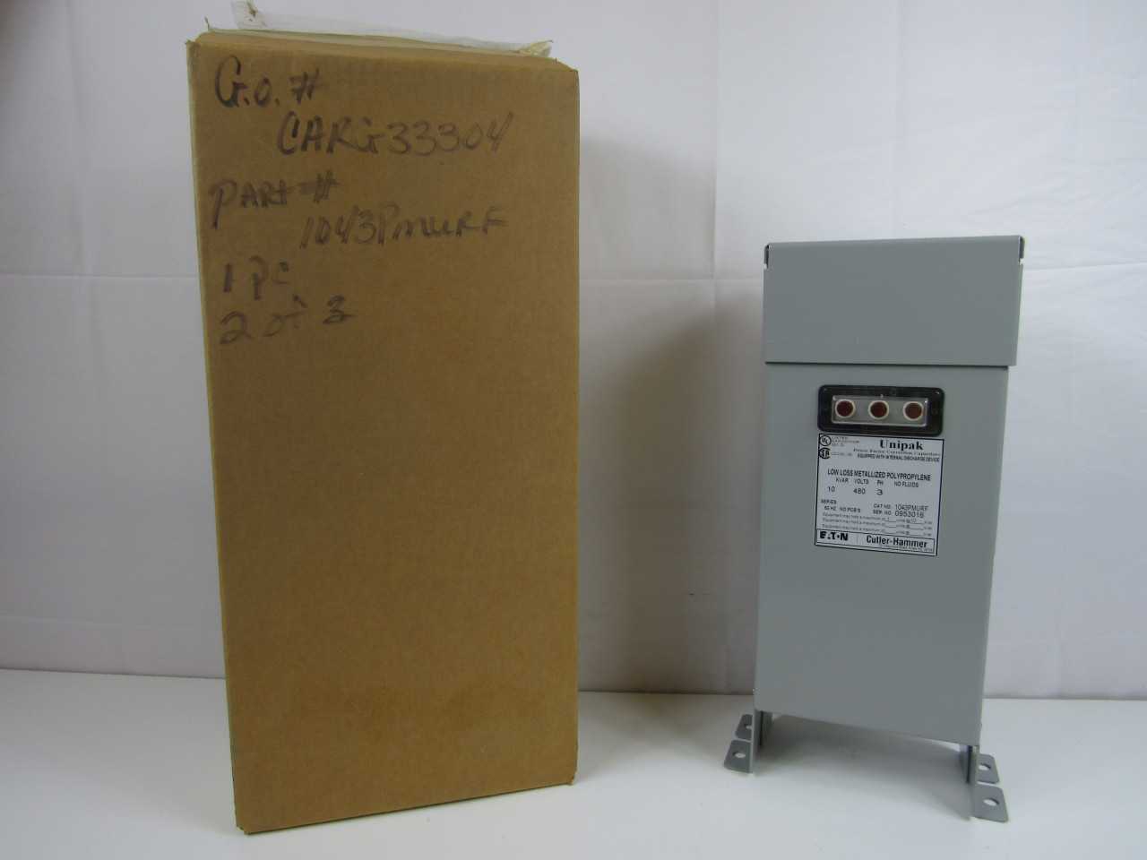 Quantity 3 of Eaton 1043PMURF Capacitor 480V 60Hz 3Ph - CONTROL TRANSFORMERS