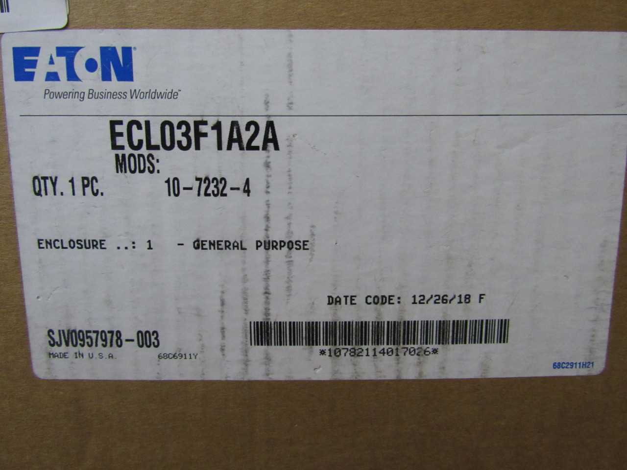 Lot of 1x ECL03F1A2A Contactor - CONTACTORS Lot of 1x ECL03F1A2A Contactor - CONTACTORS