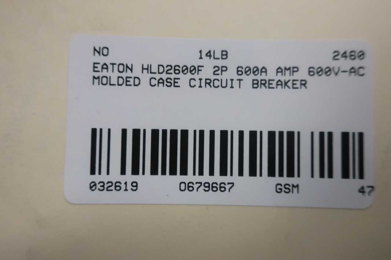 Eaton HLD2600F Circuit Breaker 600A - CIRCUIT BREAKERS