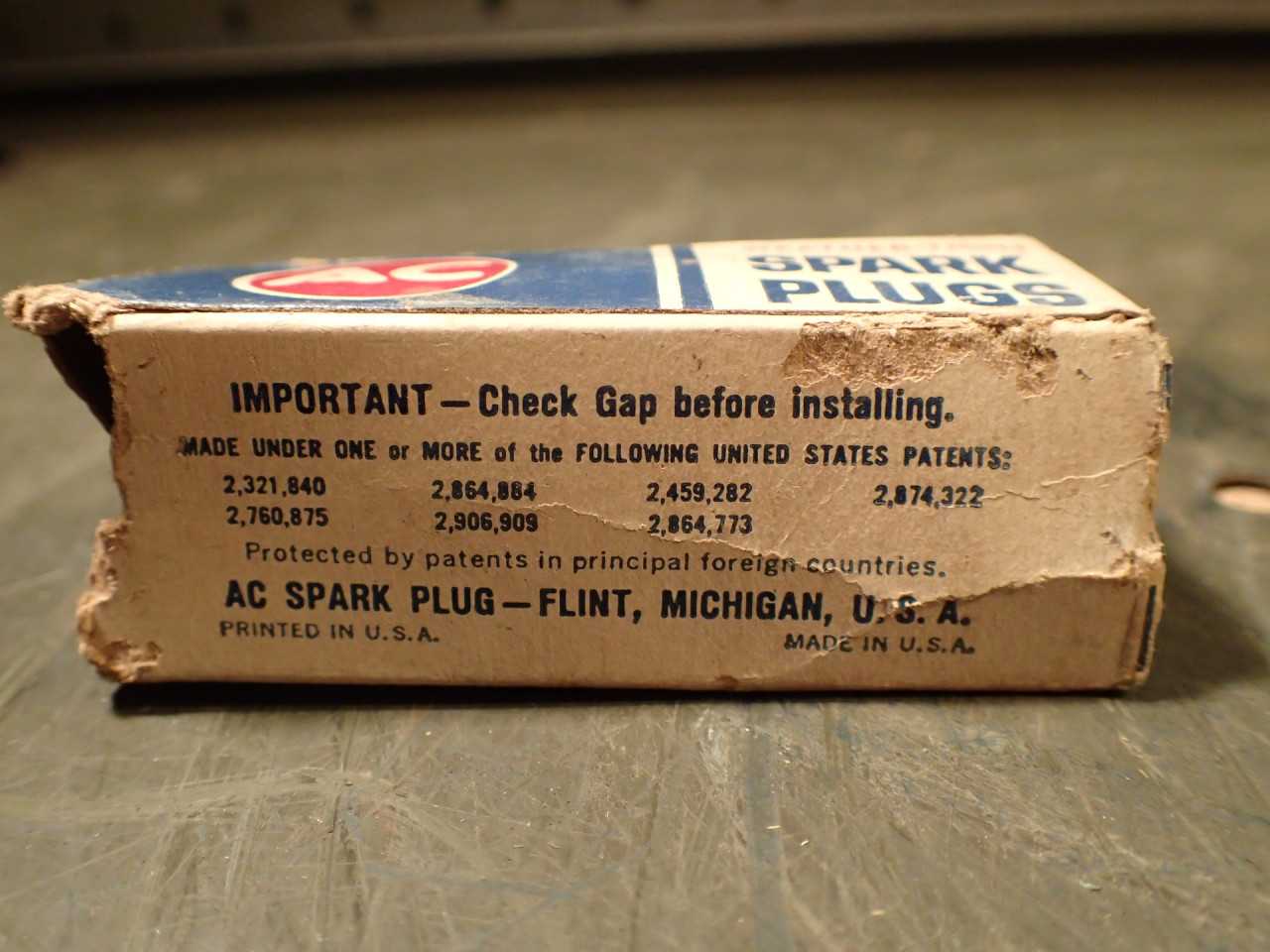 General Motors GM AC Spark Plug Division C45W Fire Ring Spark Plug New Old Stock - INDUSTRIAL PARTS