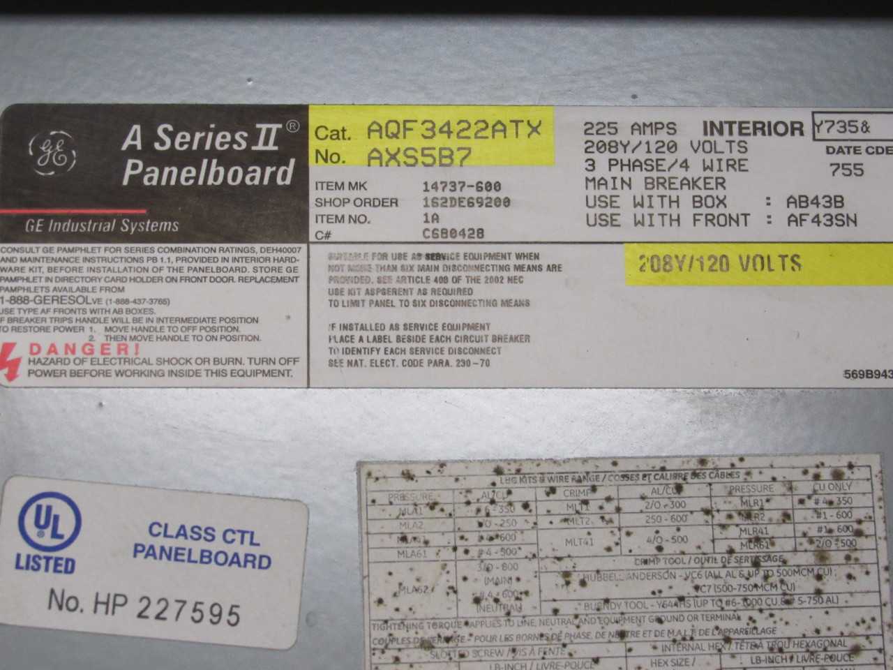GE Panelboard - ELECTRICAL COMPONENTS