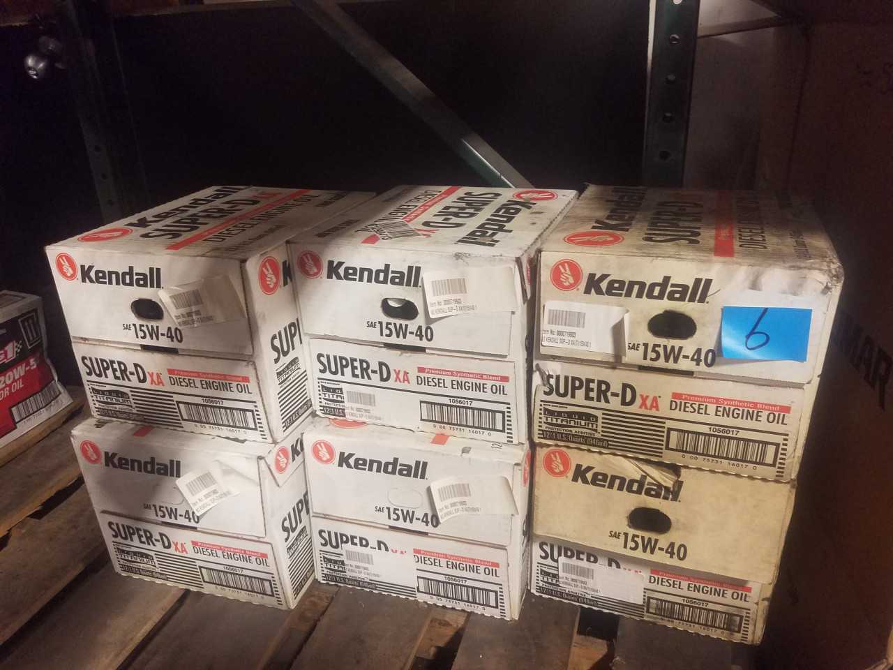 Lot of 6 Cases - KENDALL SUPER-D XA(TI) SYN BLEND DIESEL ENGINE OIL DEO 15W40 12x1QT - MISCELLANEOUS