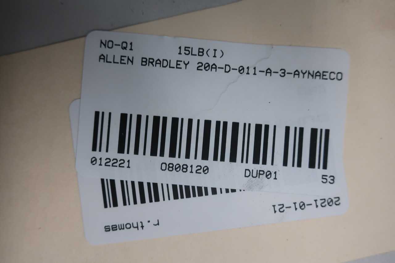 ALLEN BRADLEY 20AD011A3AYNAEC0 POWERFLEX 70 432-528V-AC 0-400HZ 0-460V-AC 7.5HP AC VFD DRIVE - MOTOR DRIVES