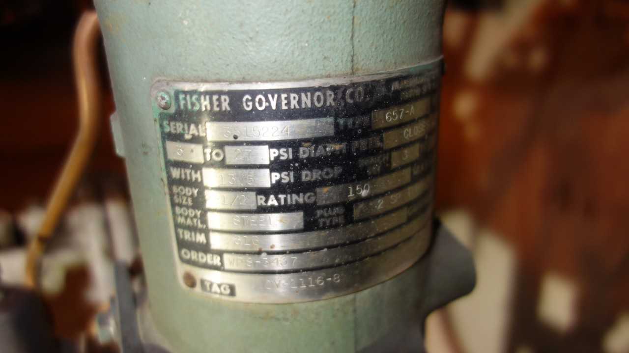 FISHER 657-A 1/2IN 150 STEEL CONTROL VALVE - CONTROL VALVE