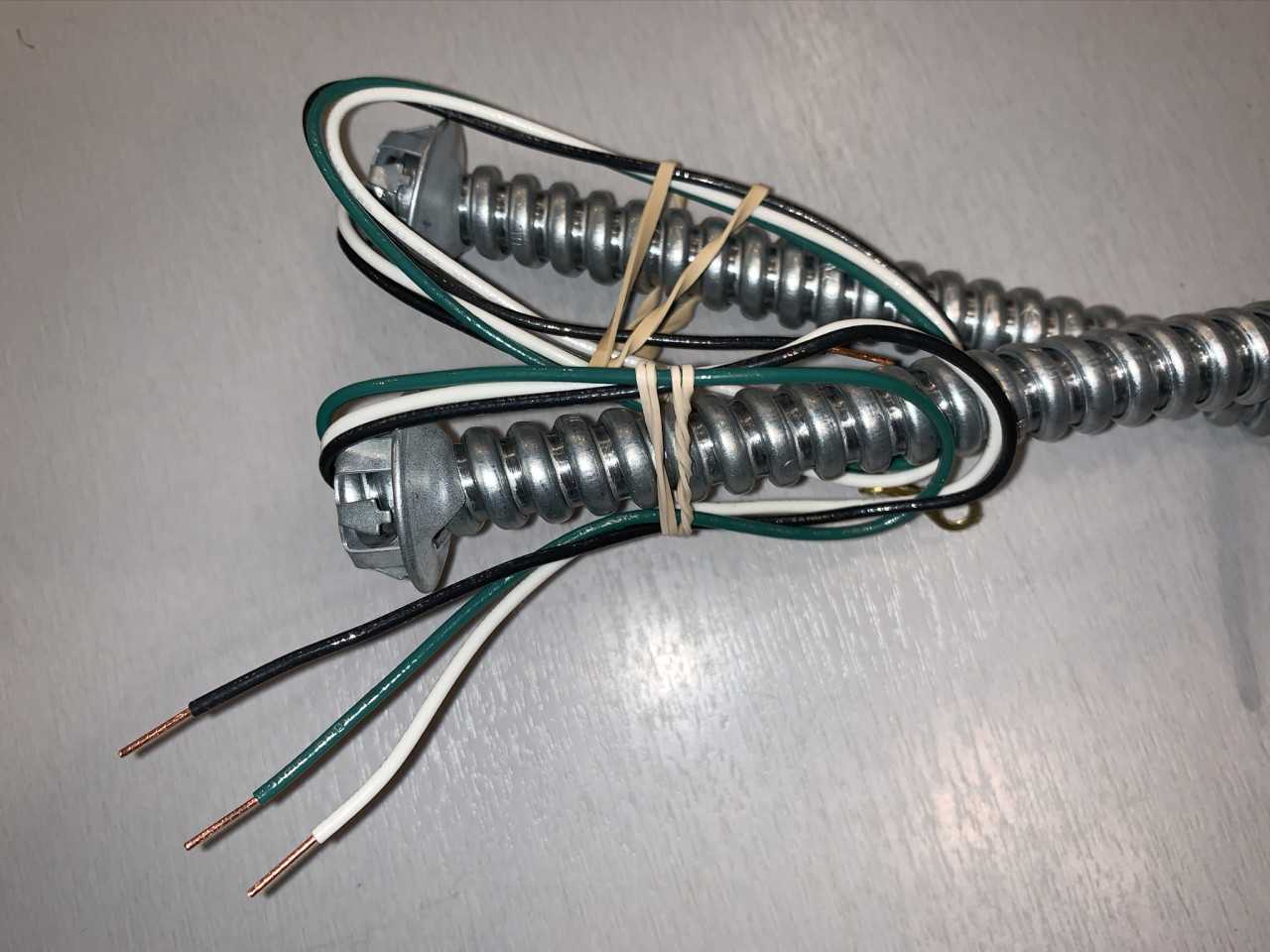 Lot of 500 New Units Southwire 6 foot Flexible Conduit Fixture Whip with 3 Wires - ELECTRICAL PARTS