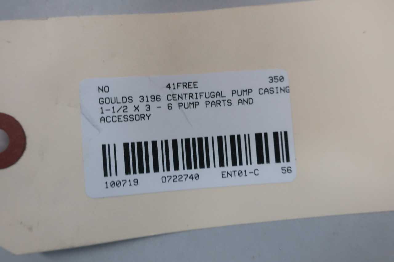 GOULDS 3196 CENTRIFUGAL PUMP CASING 1-1/2 X 3 - 6 PUMP PARTS AND ACCESSORY - CENTRIFUGAL PUMP