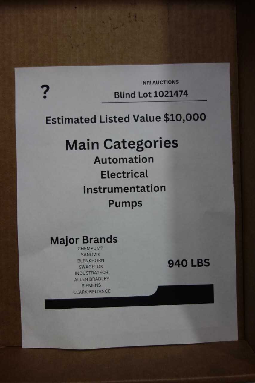 BLIND LOT OF MIXED MRO - INDUSTRIAL PARTS