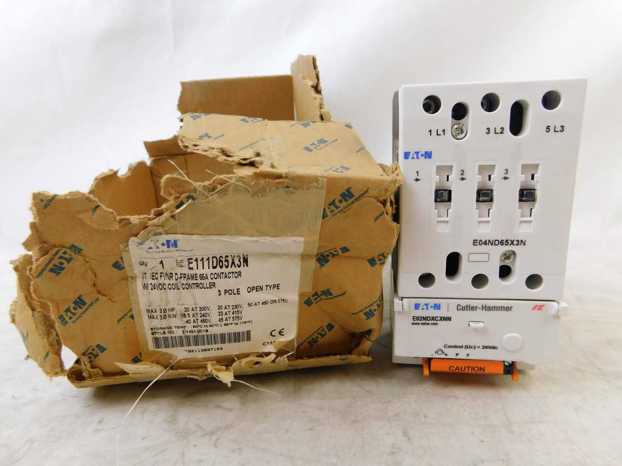 (3) Eaton E111D65X3N Non-Reversing Contactor Open 3P 65A 24VDC - CONTACTORS