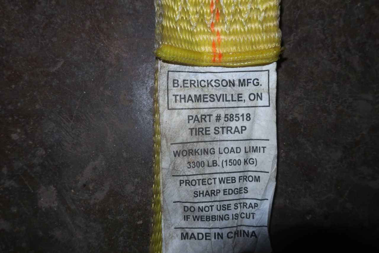 LOT OF B. ERIKSON VEHICLE TIRE STRAPS - PLANT & FACILITY