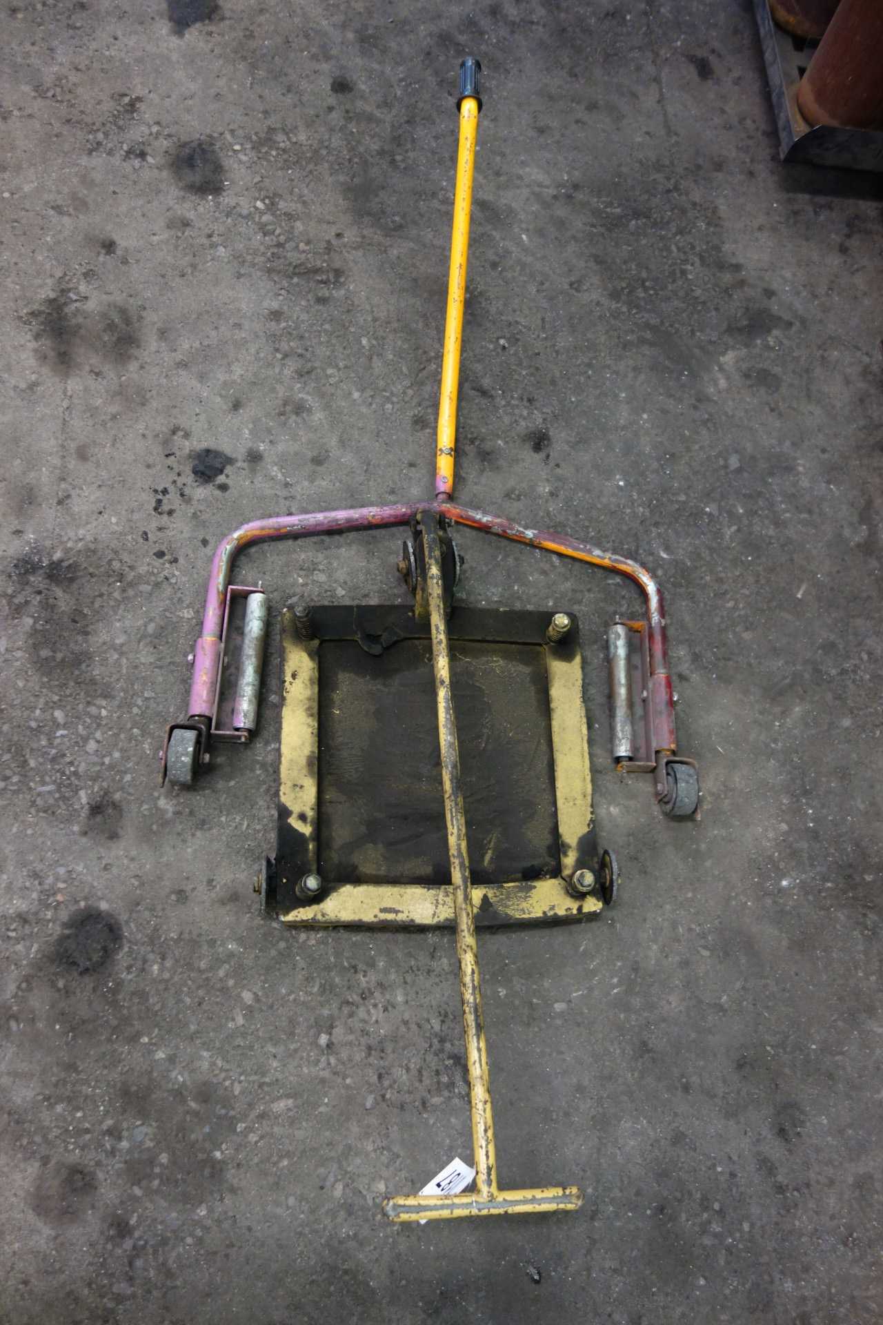 LOT OF 2 ASSORTED DOLLIES, TIRE LOADER, CATCHER - ELECTRIC POWER TOOLS