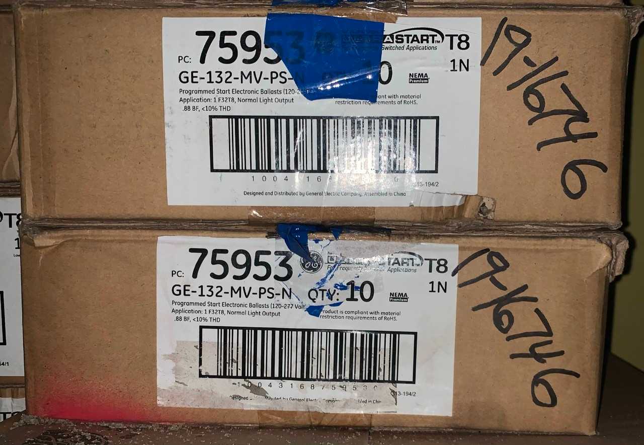New - Lot of 20 - GE 75953 GE-132-MV-PS-N Fluorescent Ballast - LIGHTING