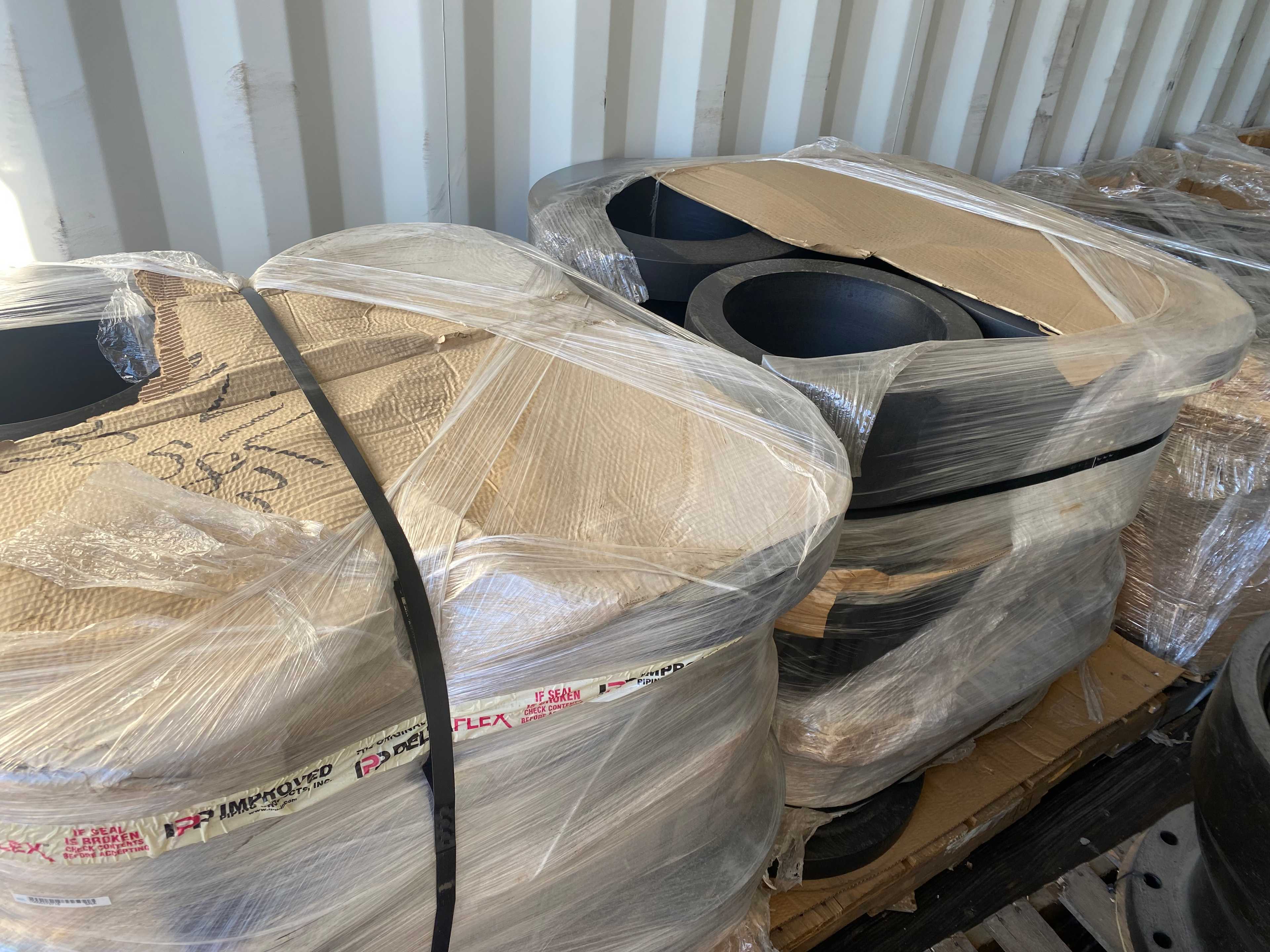 Bulk Lot of 16” Dia. HDPE Pipe Flange Adapters, Backing rings, Branch Saddles & More