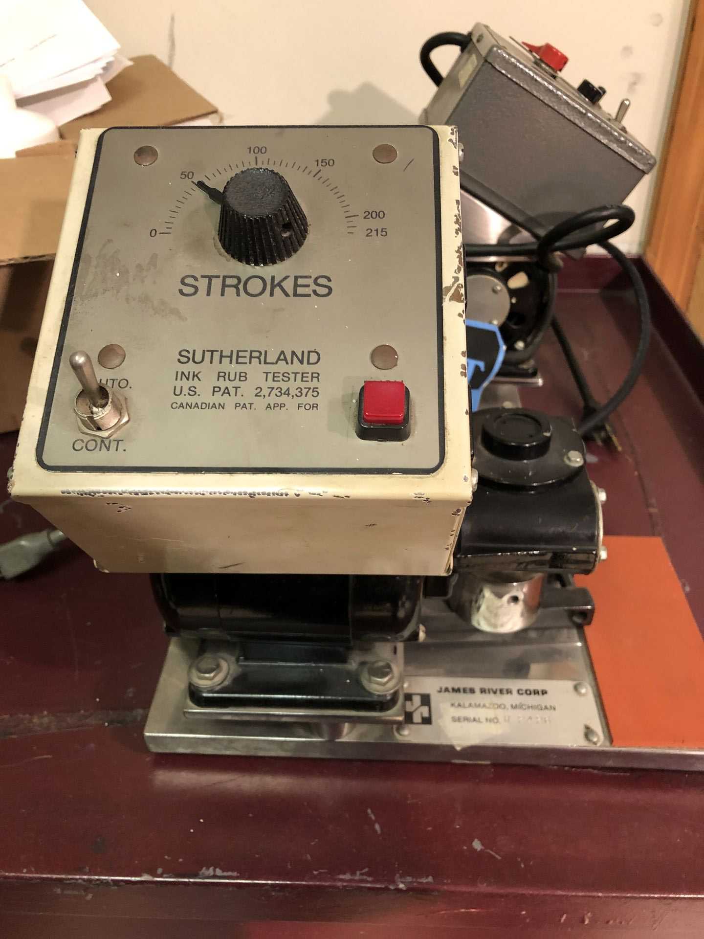 SUTHERLAND RUB TESTER - INDUSTRIAL PARTS