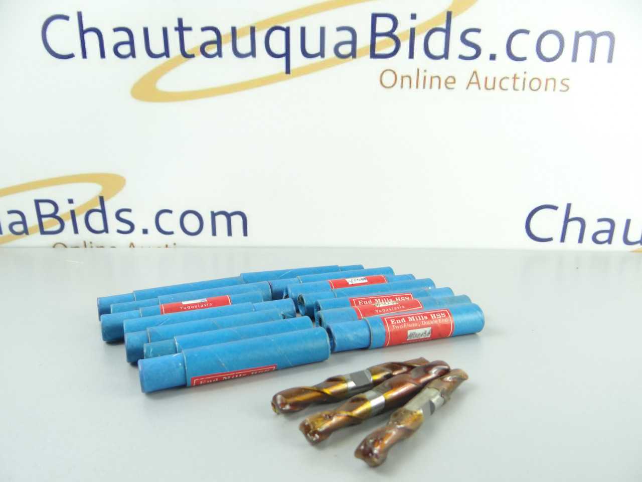 New Lot of 14 HSS 2 Flute Double End Mills - MACHINE TOOLING