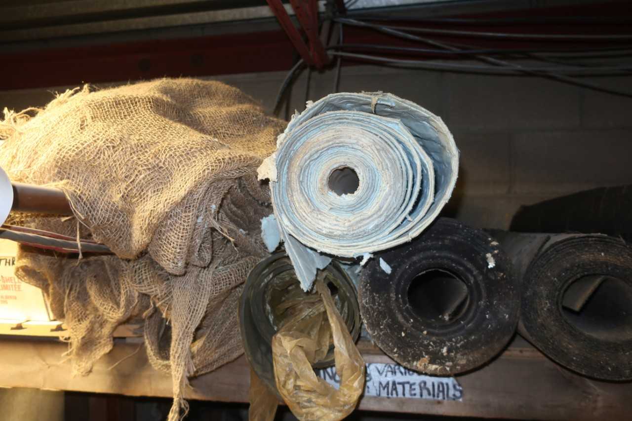 LOT OF ASSORTED TAR PAPER, TARPS, PLASTIC SHEETING - MISCELLANEOUS