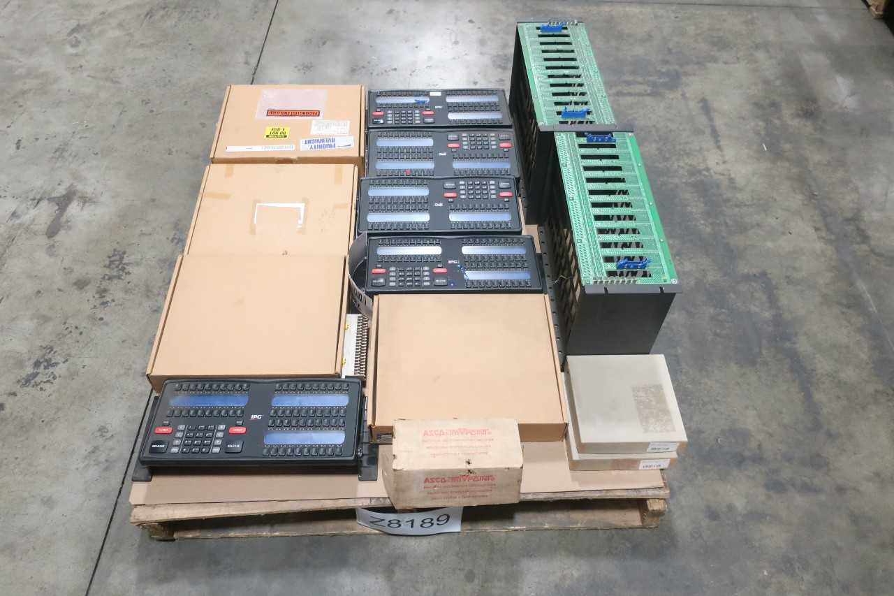 1 PALLET OF ASSORTED ELECTRICAL SWITCH CONTROLS, CHASSIS ASSEMBLY RACK, MODULE CONTROLS, INTERFACE PANELS- BAILEY, YOSHIDA, IPC - AUTOMATION & CONTROLS