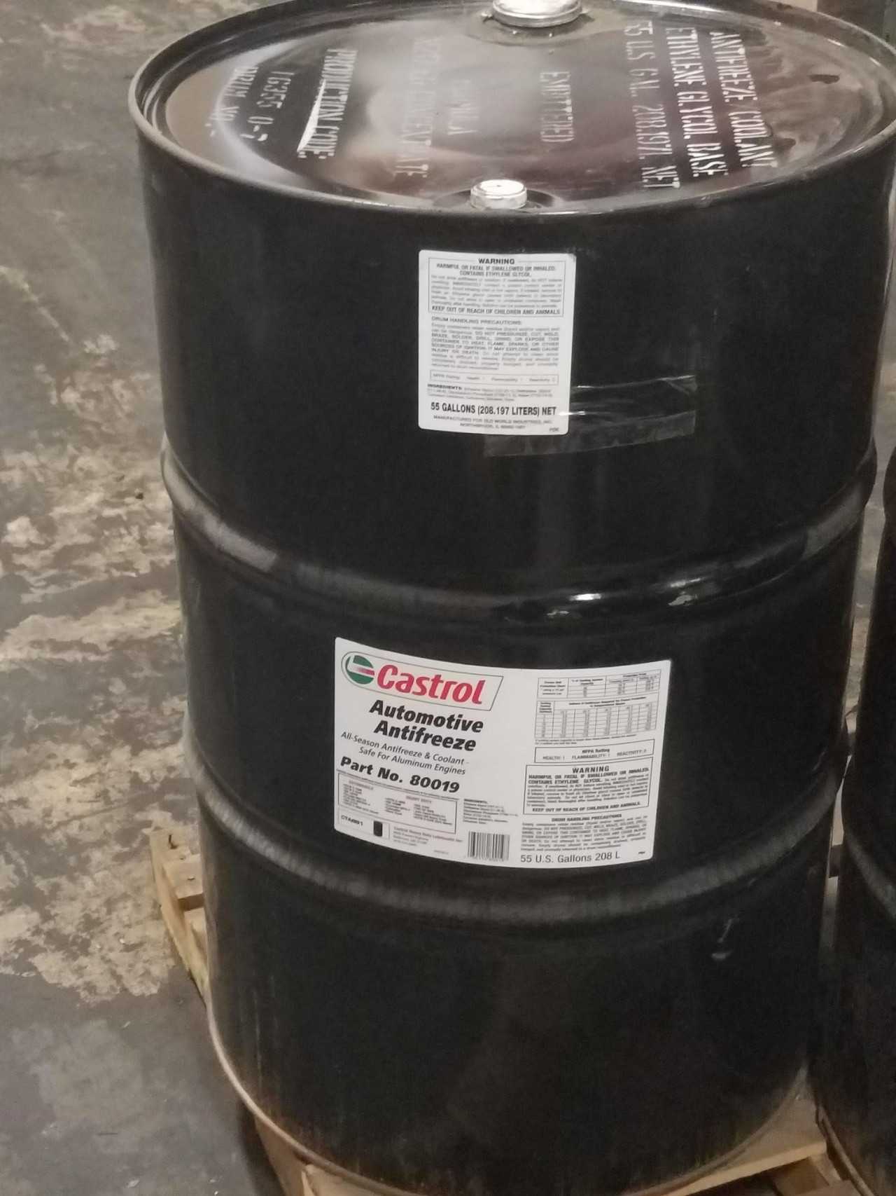 Lot of 2 Drums - CASTROL AUTOMOTIVE A/F Antifreeze 55GA (110 gallons total) - INDUSTRIAL PARTS