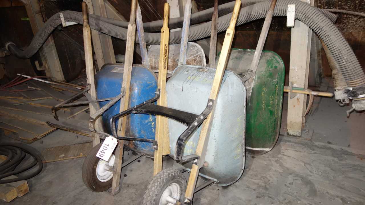 LOT OF 4 ASSORTED WHEELBARROW - MANUAL PALLET JACKS