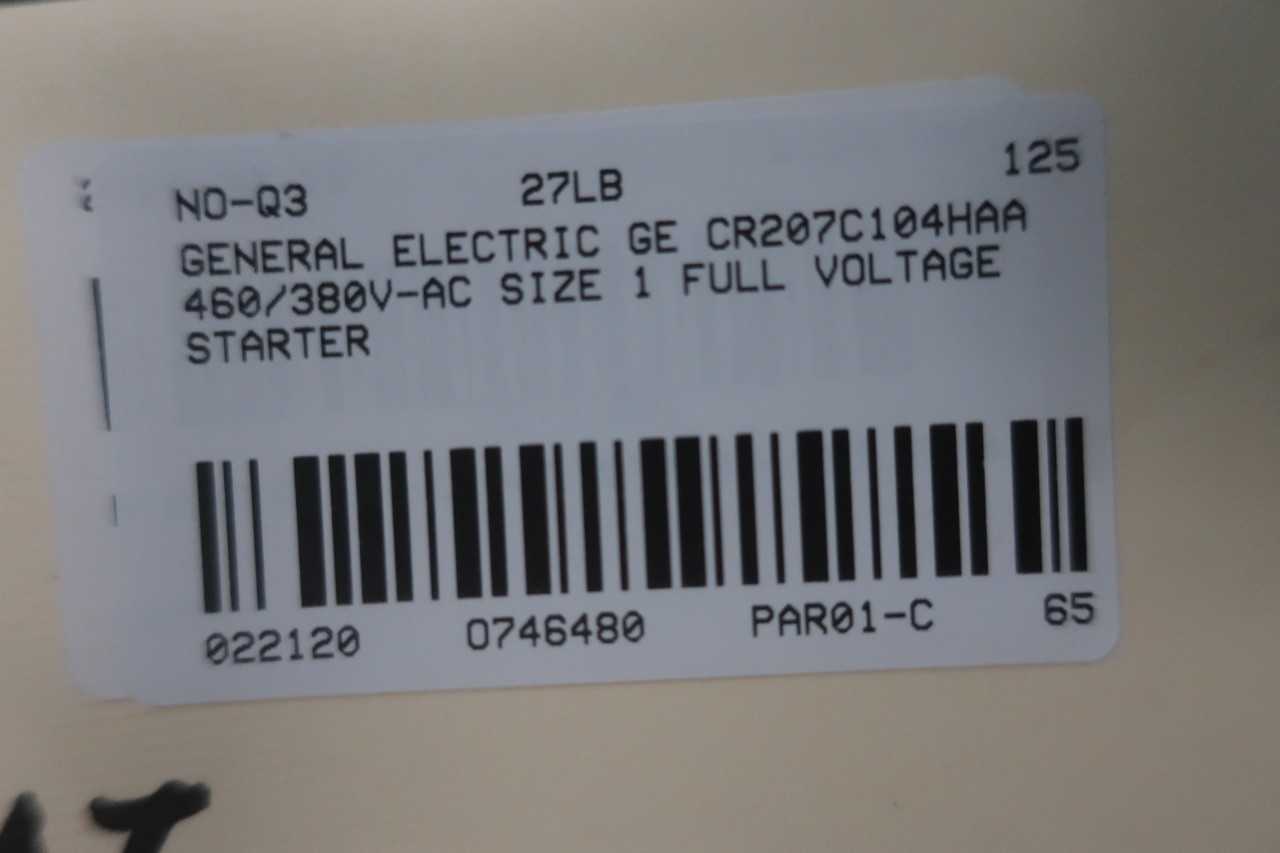 GENERAL ELECTRIC GE CR207C104HAA 460/380V-AC 7-1/2HP SIZE 1 FULL VOLTAGE STARTER - MOTOR STARTERS