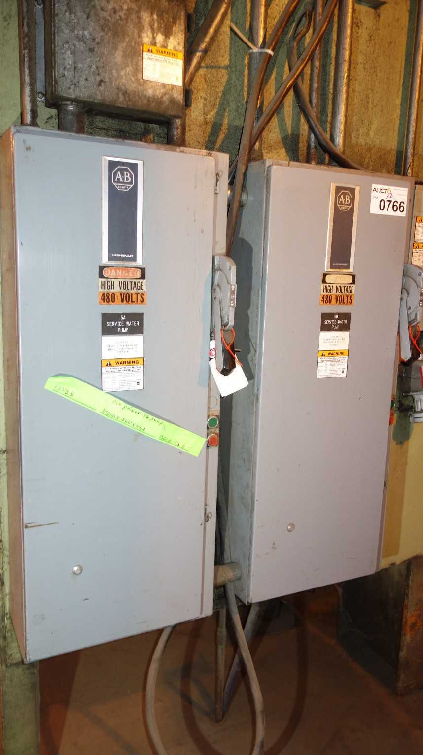 LOT OF 2 ALLEN BRADLEY 509-EOD SIZE 4 COMBINATION STARTER DISCONNECT - MOTOR STARTERS